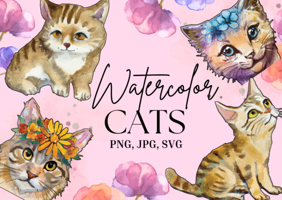 A Cute Cats Watercolor SVG Review for Crafters & Business Designers