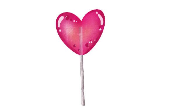A Heart Lollipop Watercolor Design for Valentine Crafts & Branding