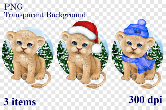 A Watercolor Lion Cub Graphic for Editorial Projects