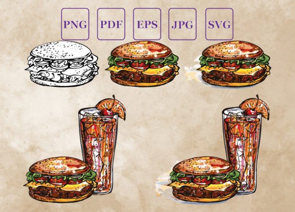Coke & Burger Graphics for Editorial Branding