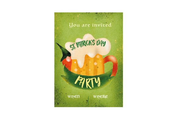 Evaluating Saint Patrick's Day Watercolor Invitation Template for Embroidery