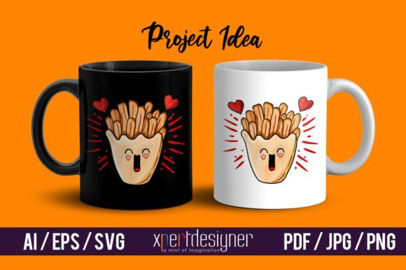 French Fries Watercolor Illustrations for Brand Graphics
