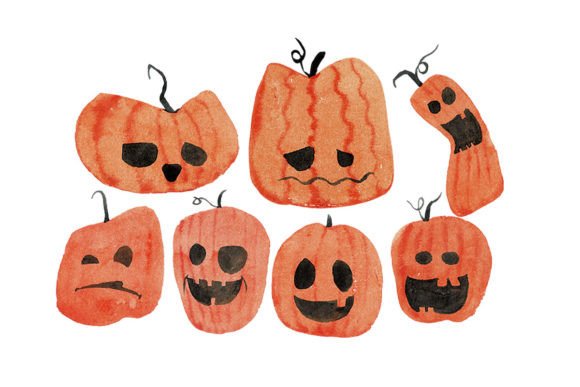 Halloween Graphics That Capture the Watercolor Pumpkin Feel