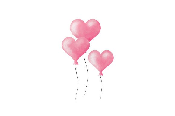 Heart Balloons Watercolor: A Versatile Asset for Valentine Crafts