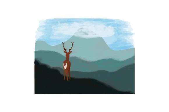 Integrating Deer on a Mountain Watercolor into Craft & Nature Branding