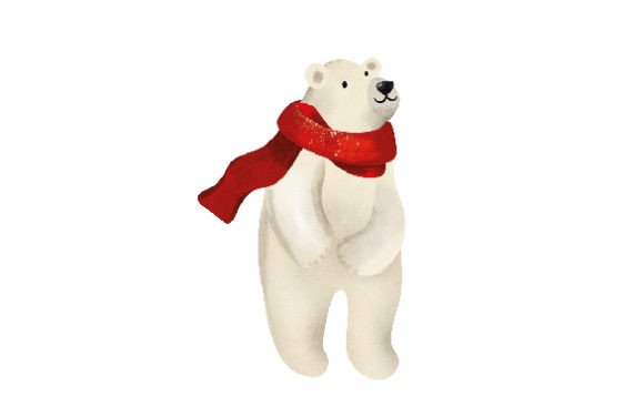 The Cute Winter Polar Bear Watercolor Design for Crafts and Branding
