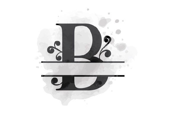 Vintage Letter B Watercolor Design for Crafts