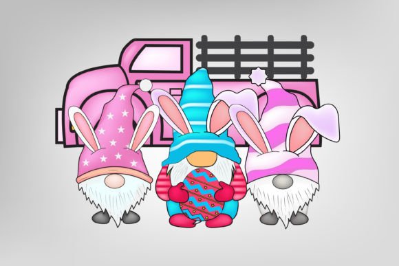 Watercolor Easter Gnome Truck Graphics for Branding